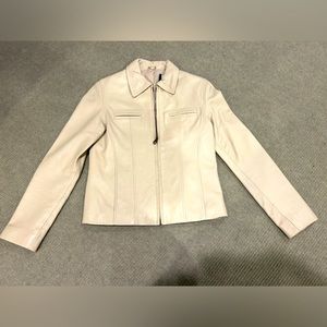 Arden B ivory leather coat. Size XS